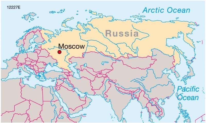 Масква на карце Расіі