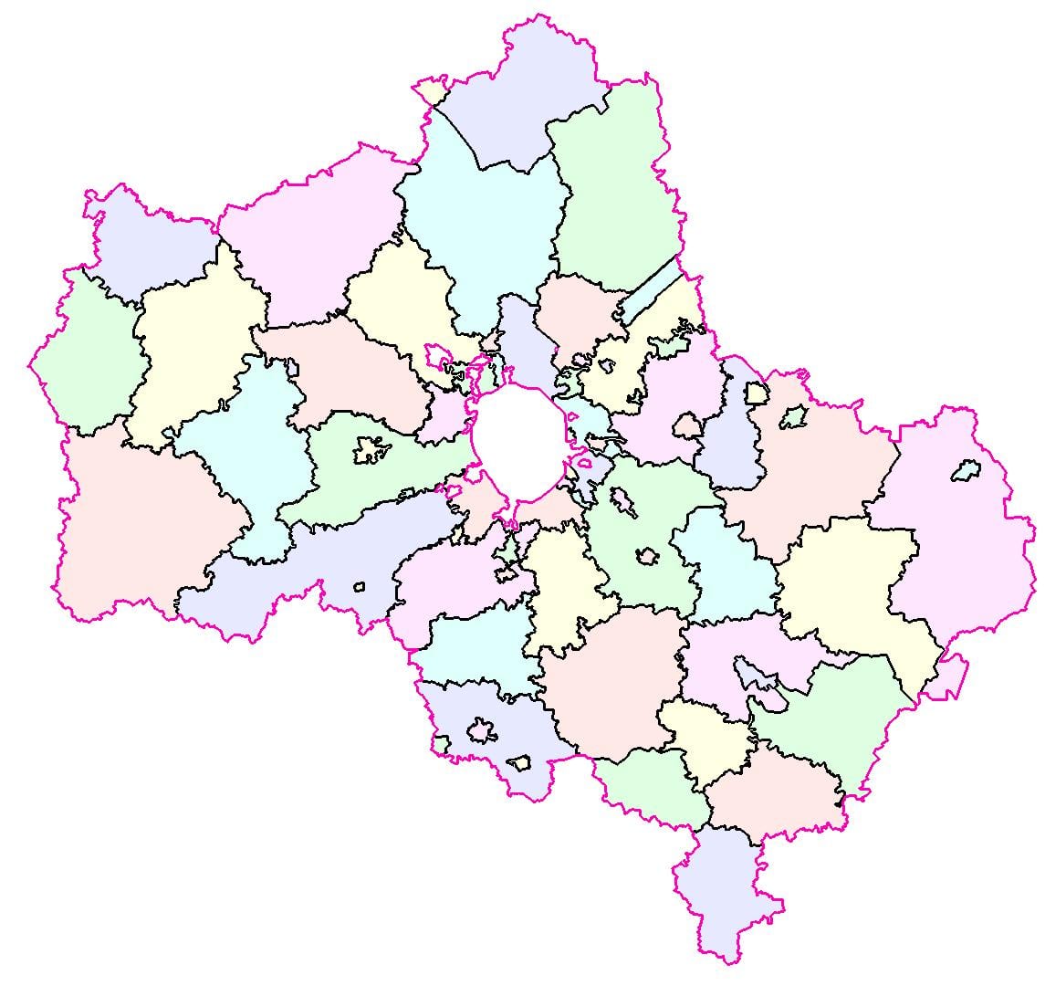 Масква вобласць карта