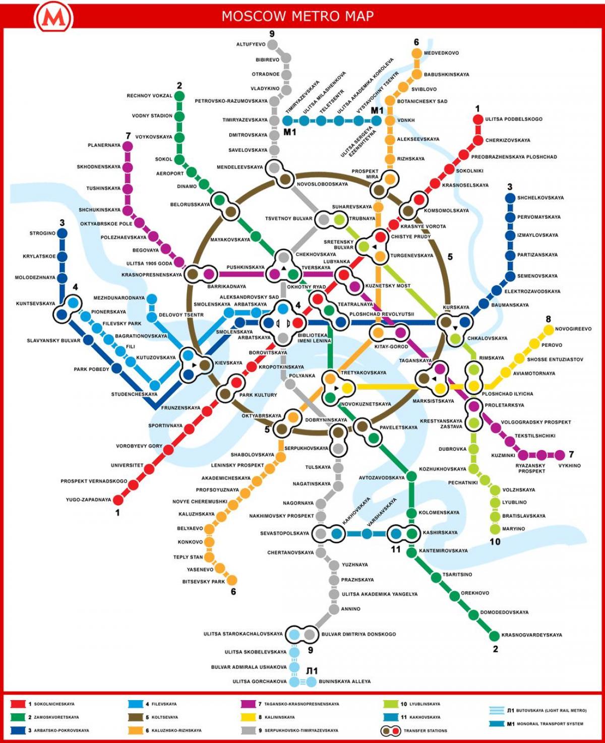 Карта метро маскоўская