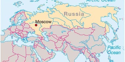 Масква на карце Расіі