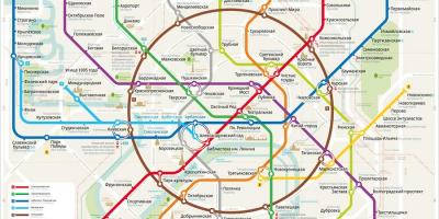 Карта маскоўскага метро на англійскай і рускай