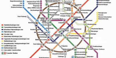 Маскоўская карта метро на англійскай мове